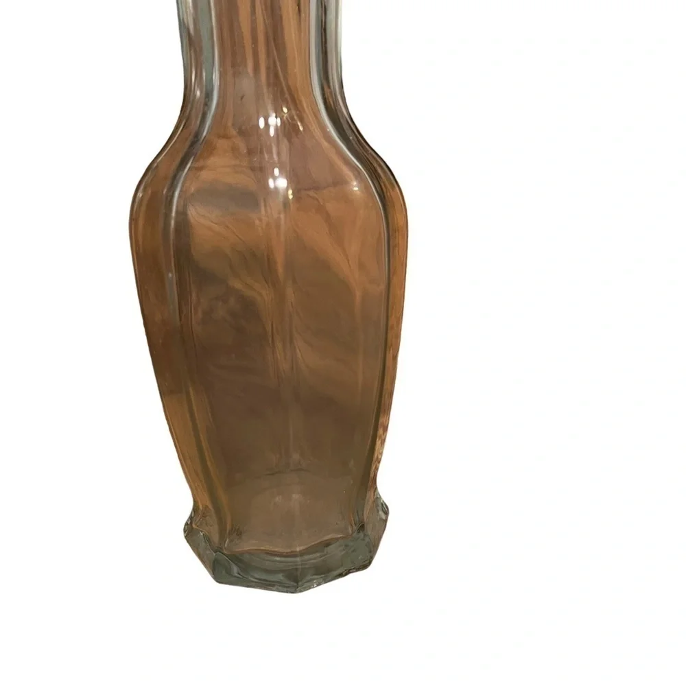 Vintage Clear Glass Octagonal Bud Flower Vase